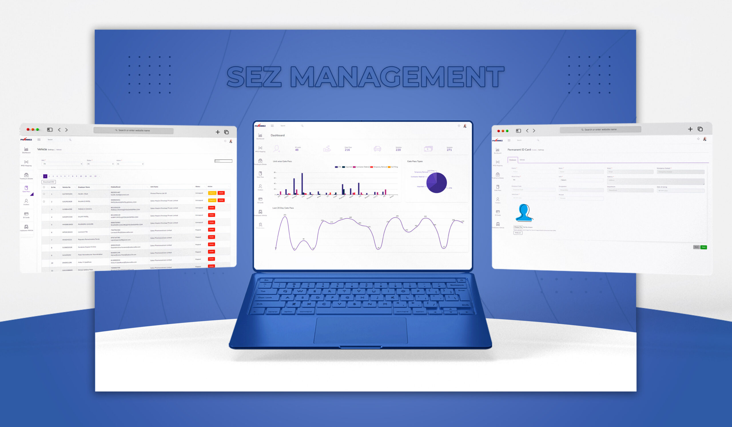 SEZ Management Software-Screenshot